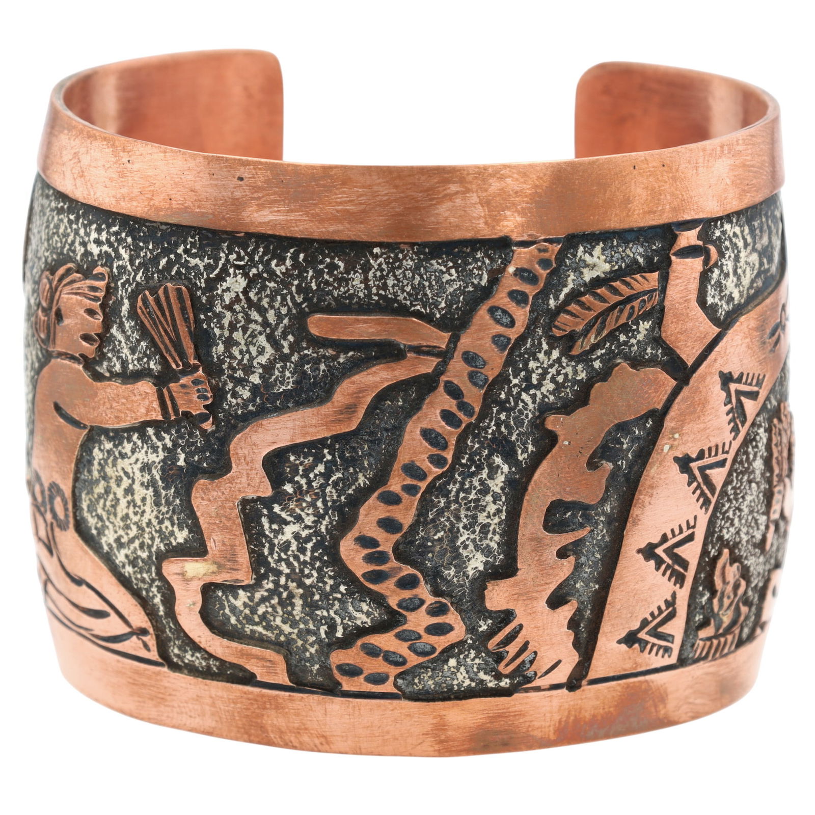 Elaine Becenti Navajo Copper Storyteller Cuff Bracelet (1 of 7)