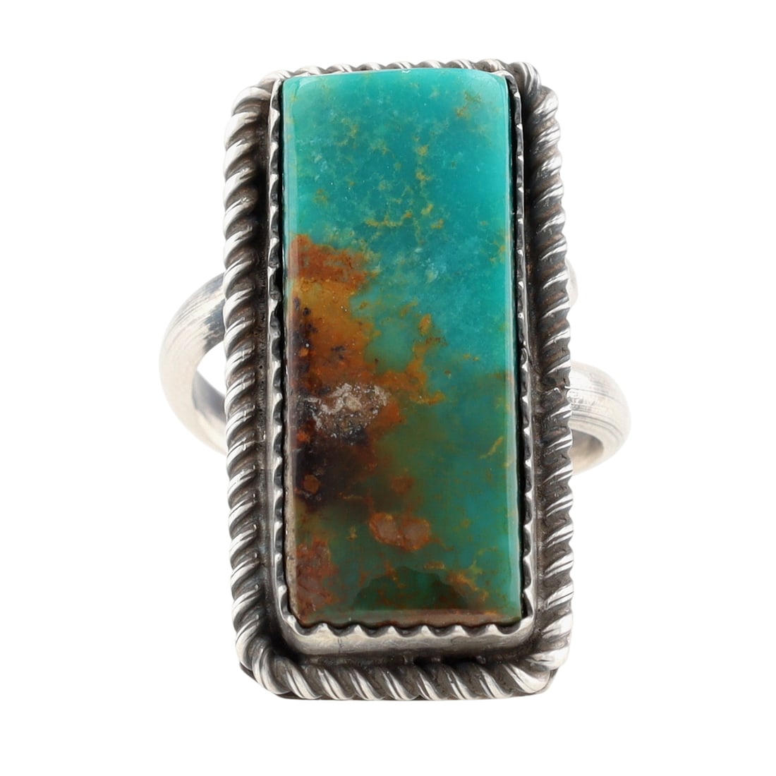 Tia Long Navajo Sterling Kingman Turquoise Adjustable Ring (1 of 8)