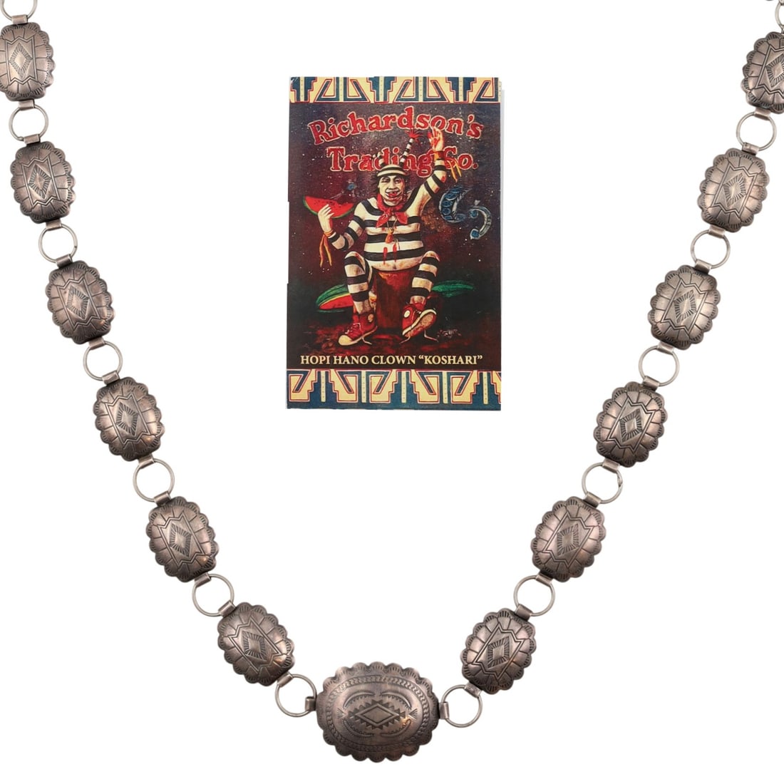 Richardson's Trading Post Vintage Navajo Plain Silver Concho Link Belt (1 of 5)