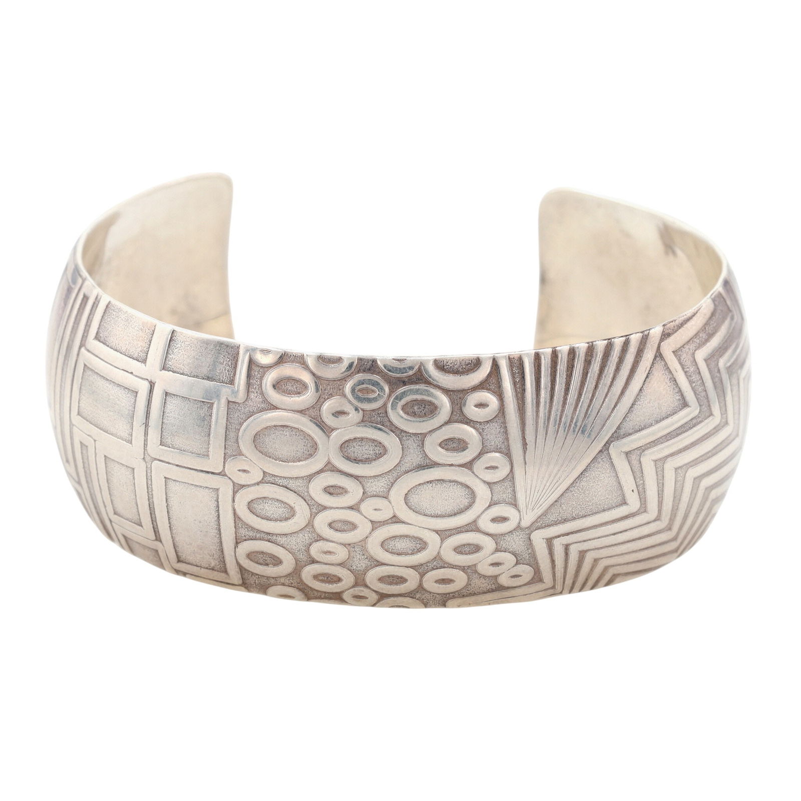 Richardson's Trading Post Teme Sunburst Handcrafts Inc. Sterling Onyx Inlay Cuff Bracelet (1 of 9)