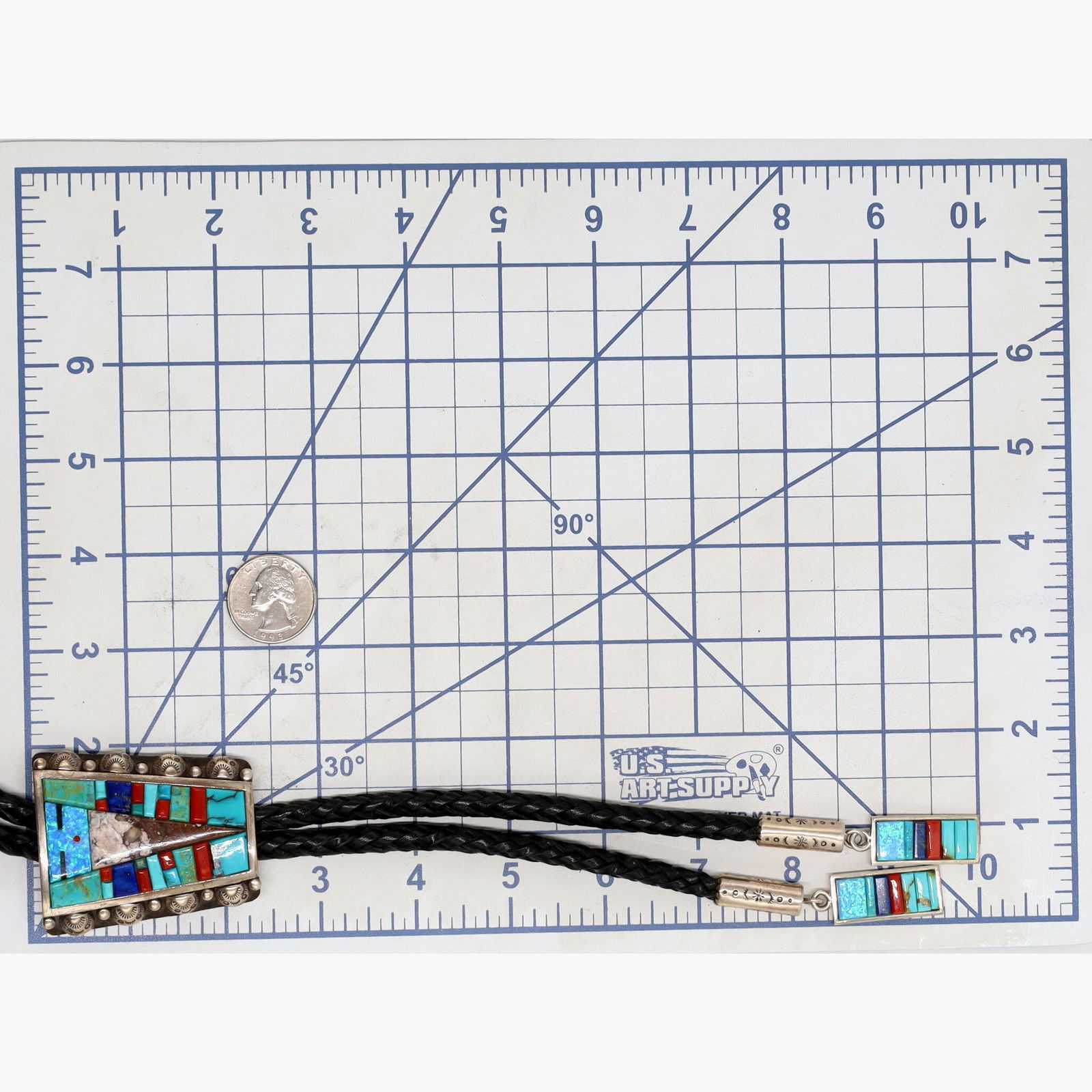 Richardson's Trading Post Len Adakai Navajo Sterling Multi-Stone Sunface Inlay Bolo Tie - 7