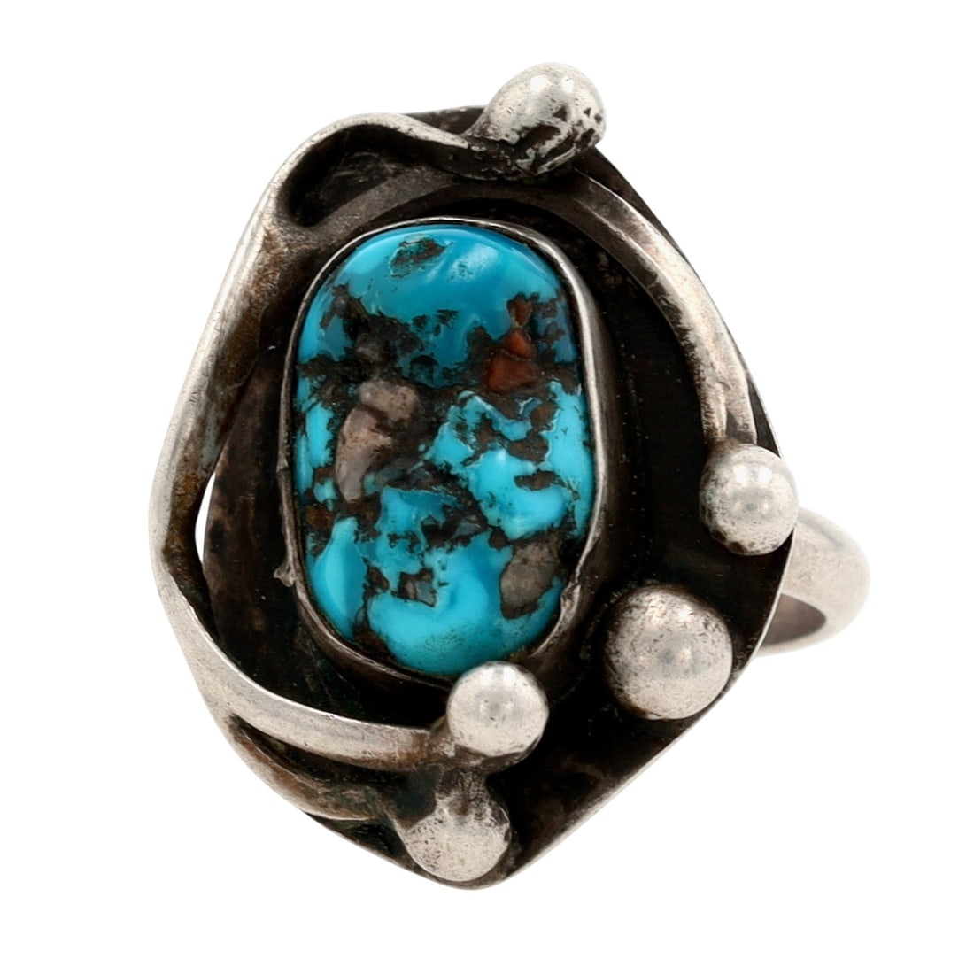 Richardson's Trading Post Vintage Navajo Sterling Turquoise Ring Sz 5.5 (1 of 7)