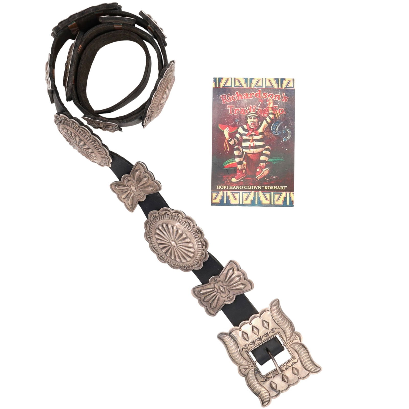 Richardson's Trading Post Signed Vintage Navajo Plain Silver Concho Belt (1 of 7)