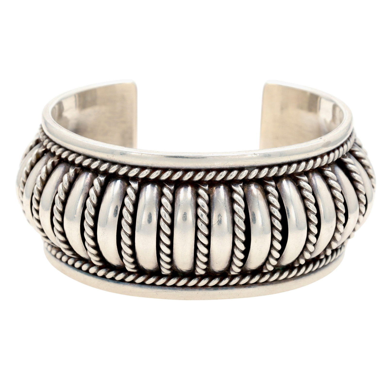 Richardson's Trading Post Thomas Charley Navajo Plain Silver Shadow Box Cuff Bracelet (1 of 9)