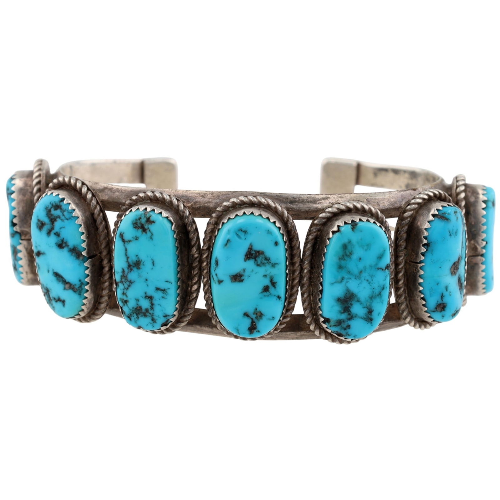 Richardson's Trading Post Vintage Navajo Sterling Turquoise Cuff Bracelet (1 of 8)