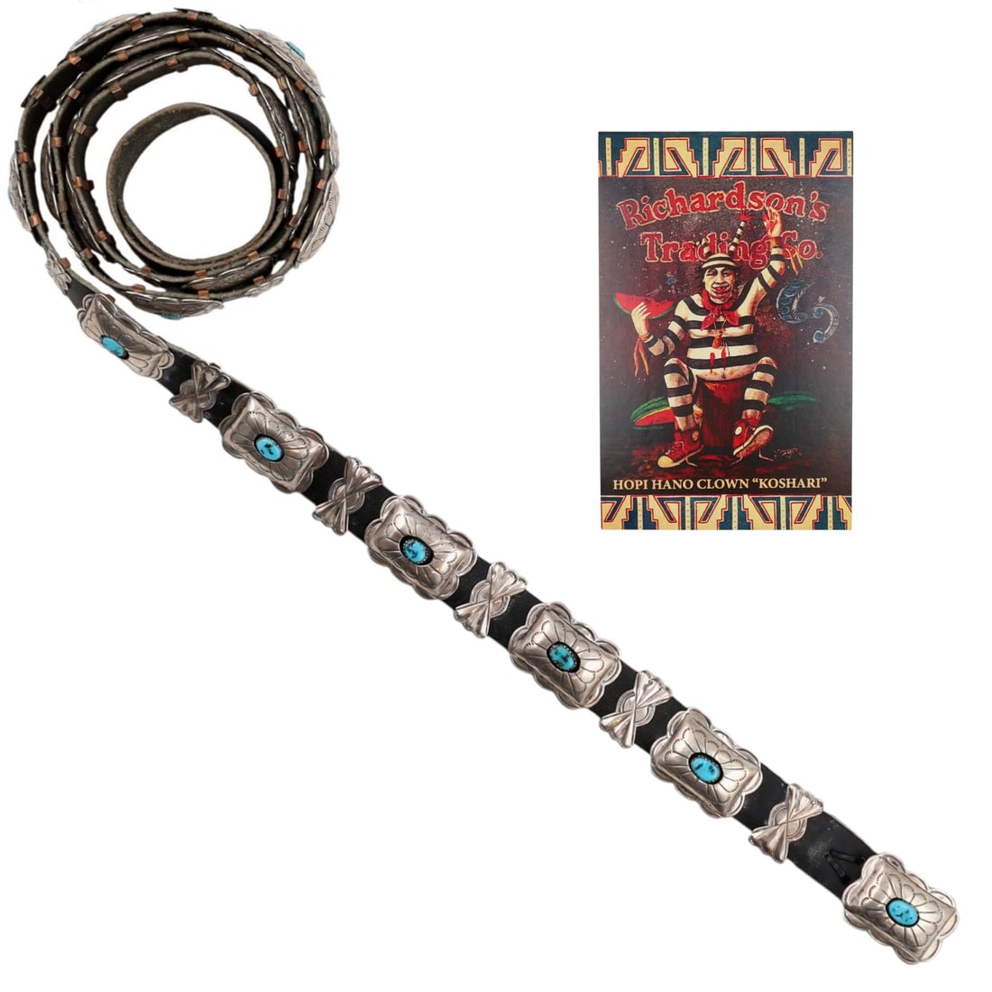 Richardson's Trading Post Tommie Tso SR Navajo Sterling Turquoise Shadow Box Concho Belt (1 of 6)