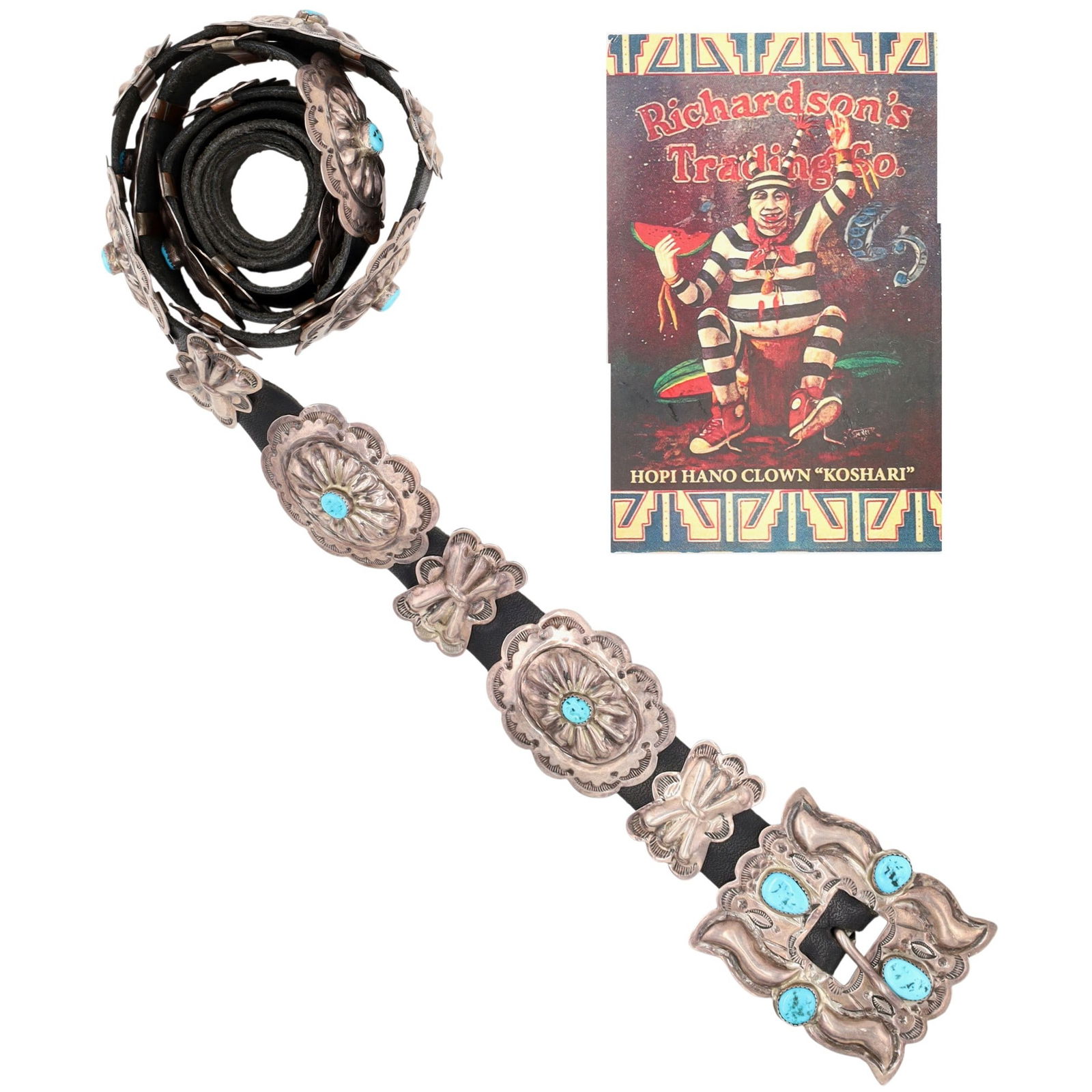 Richardson's Trading Post Ben Yazzie Navajo Sterling Turquoise Concho Belt (1 of 7)