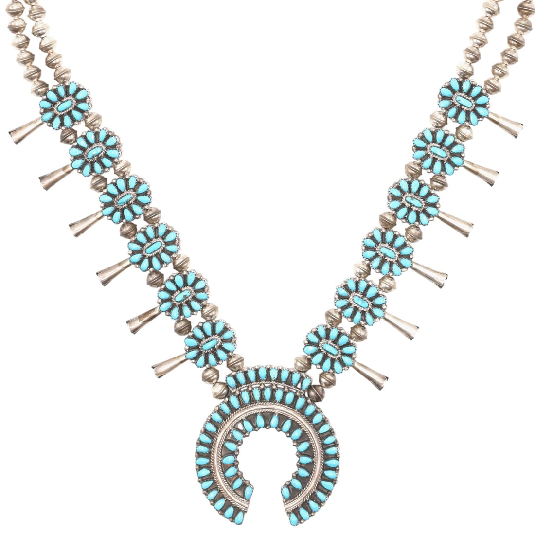 Richardson's Trading Post Elton James Navajo Sterling Multi-Stone Reversible Squash Blossom Necklace (1 of 11)