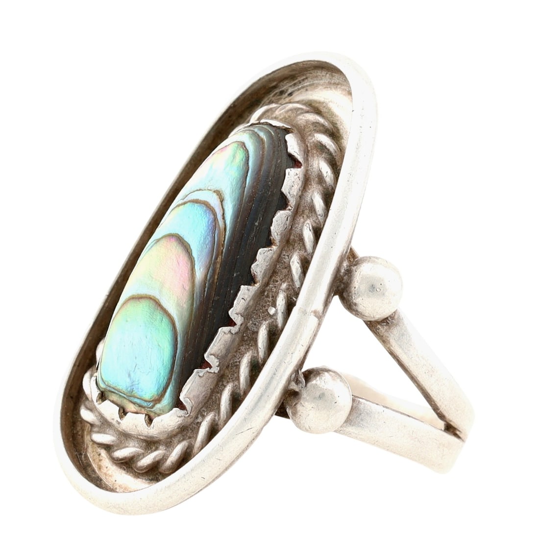 Richardson's Trading Post Vintage Navajo Sterling Abalone Ring Sz 7.5 (1 of 7)