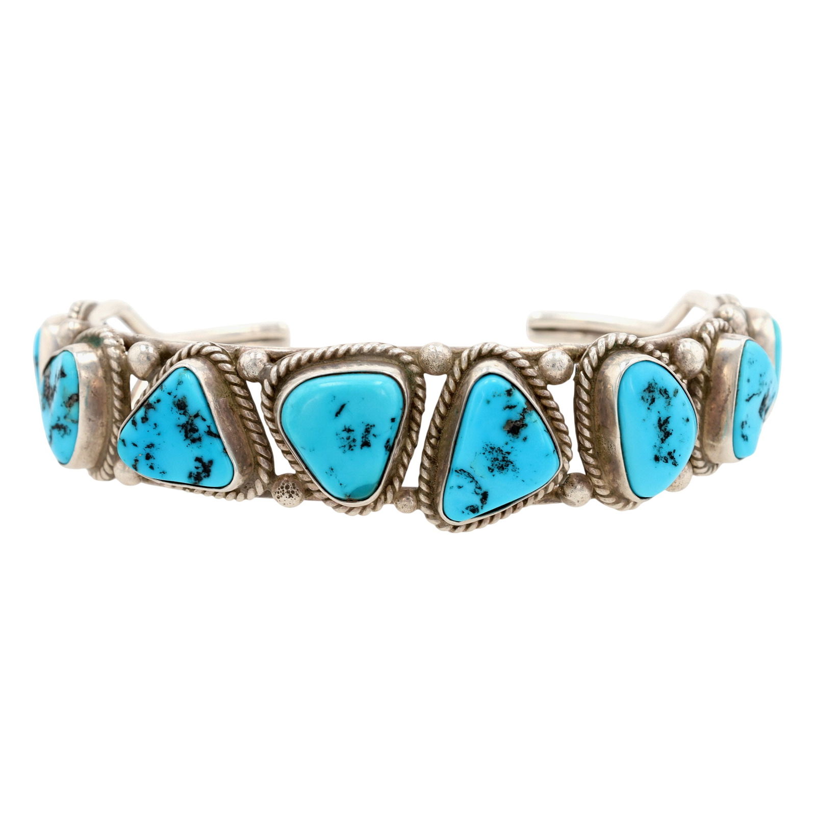 Richardson's Trading Post Jimson Belin Navajo Sterling Turquoise Cuff Bracelet (1 of 9)