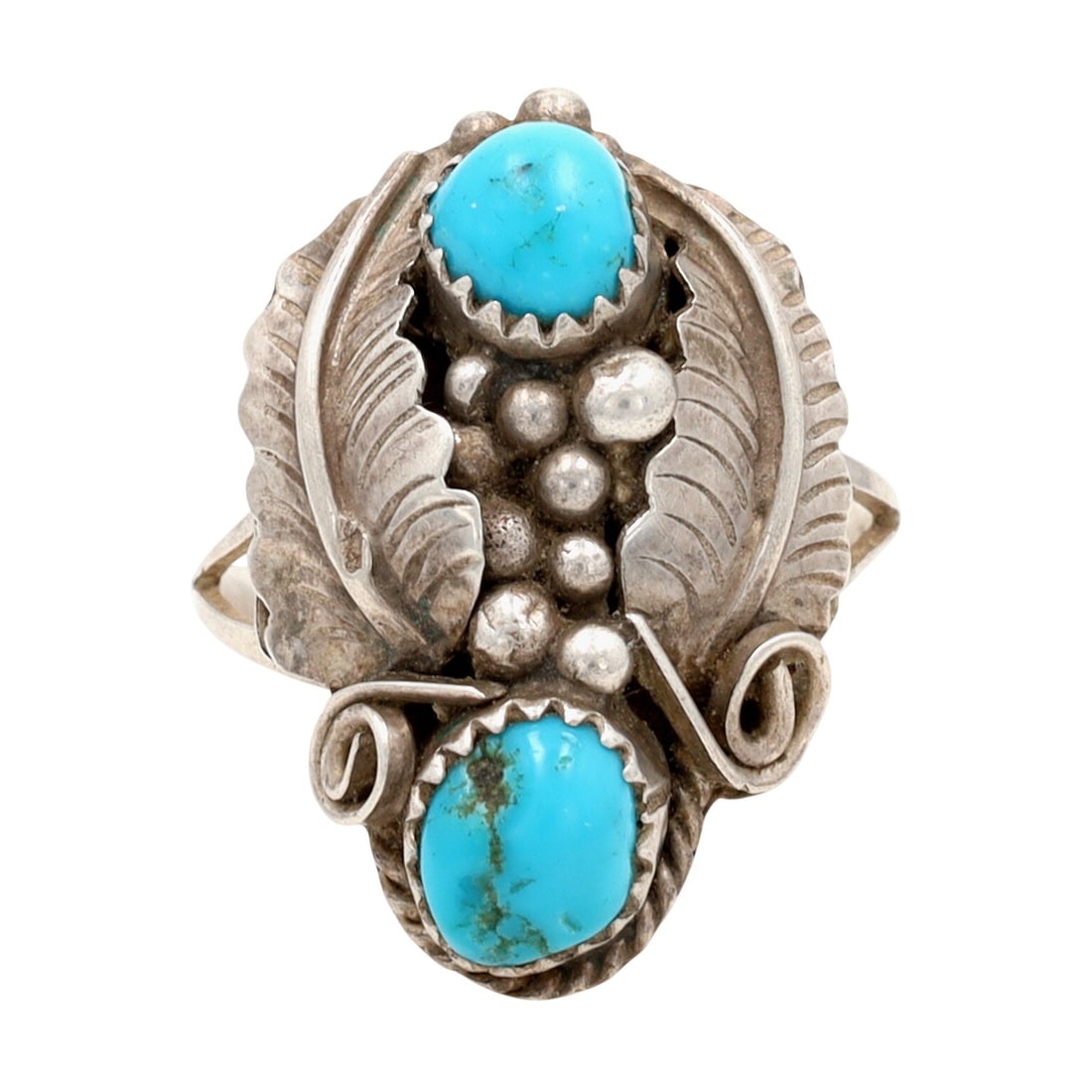 Richardson's Trading Post Vintage Navajo Sterling Turquoise RIng Sz 8.5 (1 of 6)