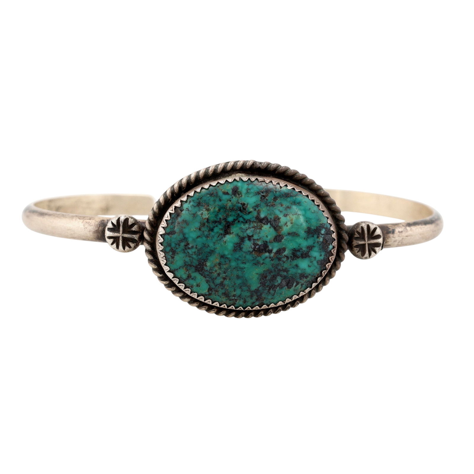 Richardson's Trading Post Donovan Skeet Navajo Sterling Turquoise Cuff Bracelet (1 of 8)