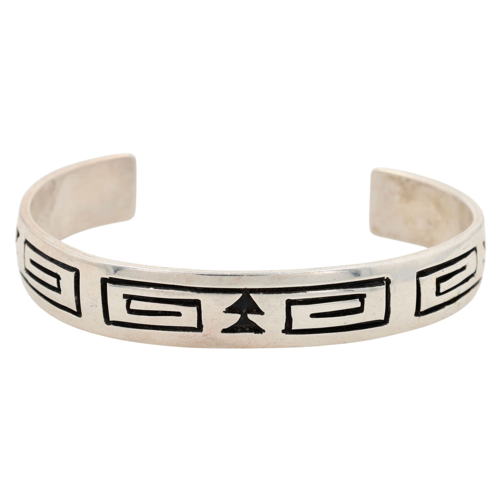 Vintage Hopi Plain Silver Overlay Cuff Bracelet: Vintage Hopi Sterling Plain Silver Overlay Cuff Bracelet 29g