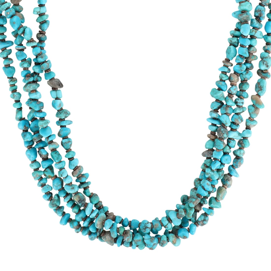 Vintage Navajo Sterling Turquoise Heishi Necklace (1 of 7)