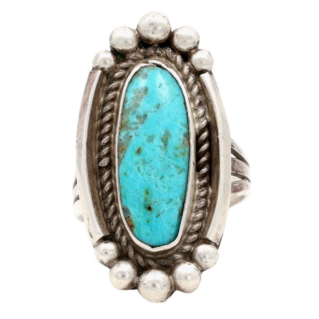 Vintage Navajo Sterling Turquoise Ring Sz 8.75 (1 of 8)