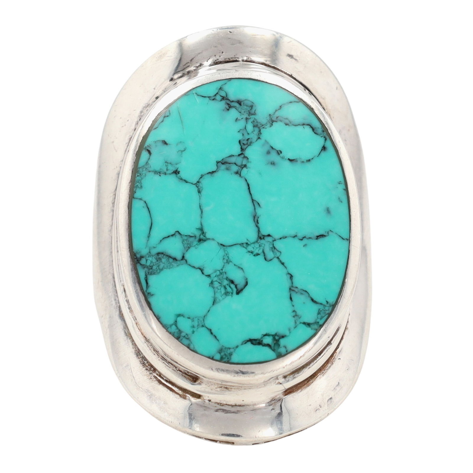 Mexico Sterling Turquoise Ring Sz 7 (1 of 6)