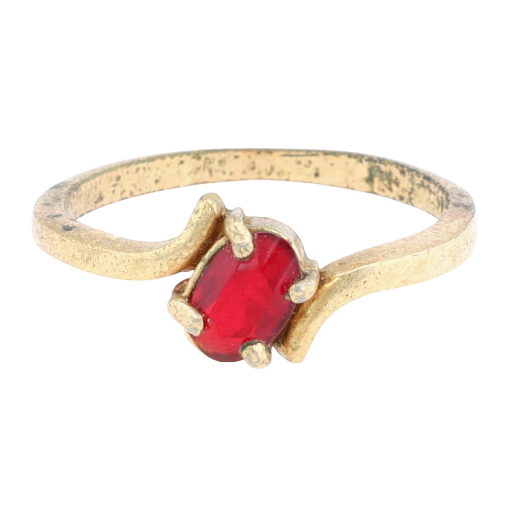 Signed Vintage 10K Gold Ruby Cocktail Ring Sz 4.75: Signed Vintage 10K Gold Ruby Cocktail Ring Sz 4.75, 1.2g-Illegible Signature