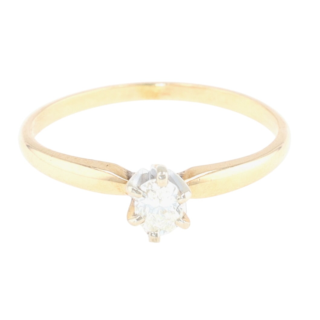 AC 14K Gold Diamond Ring Sz 6 (1 of 6)