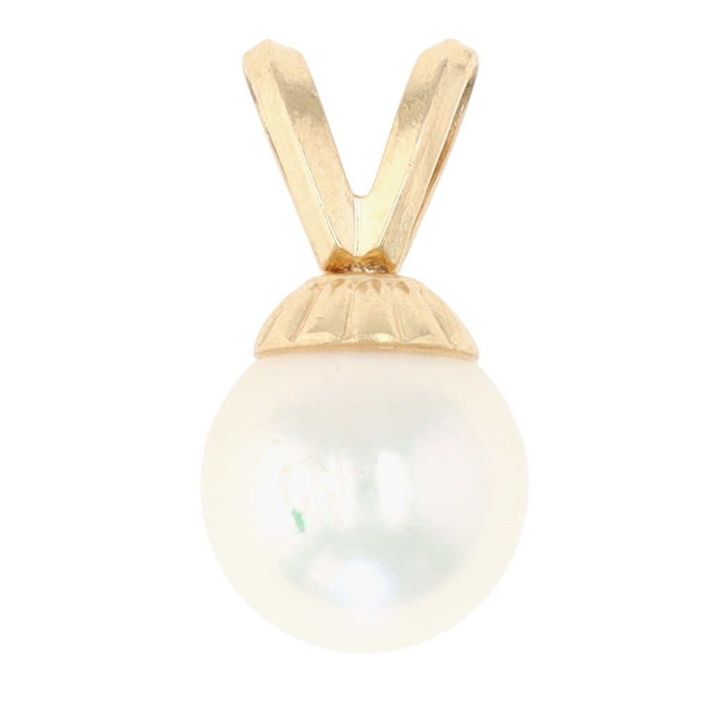 14K Gold Pearl Pendant: 14K Gold Pearl Pendant 0.9g