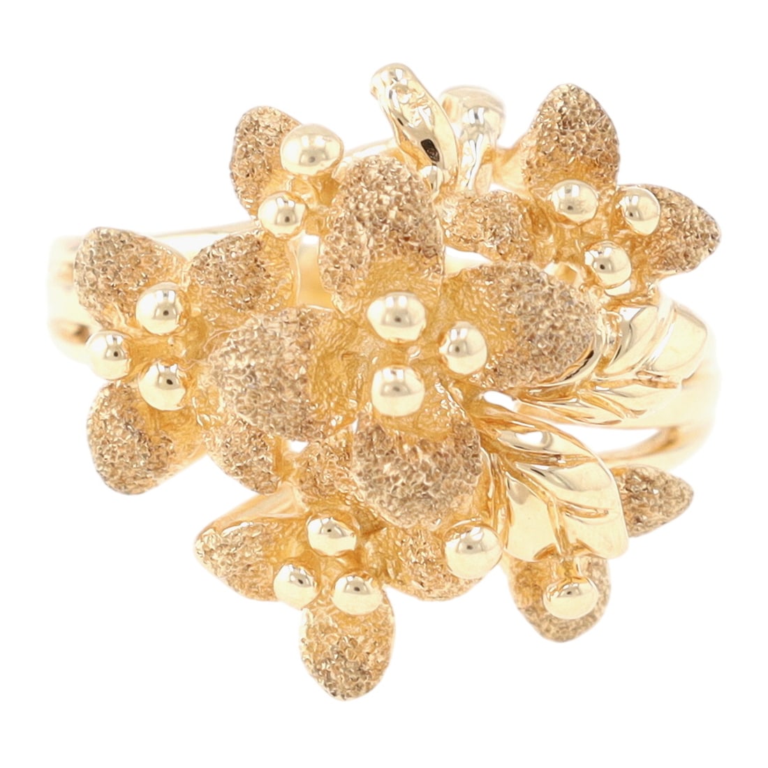 Pictomark Vintage 14K Gold Textured Floral Ring Sz 7 (1 of 6)