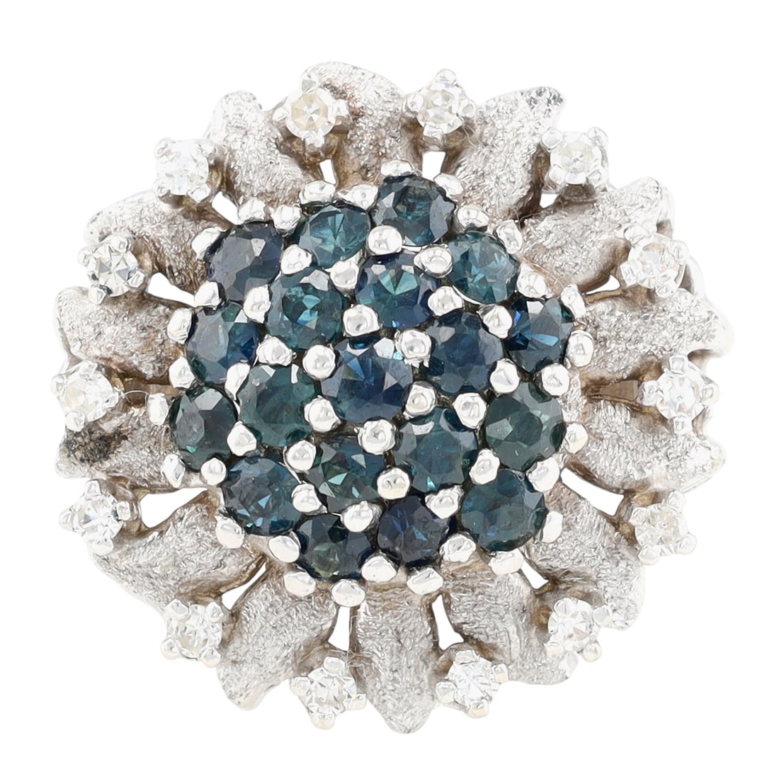 Vintage 14K White Gold Multi-Stone Cocktail Ring Sz 7 (1 of 7)