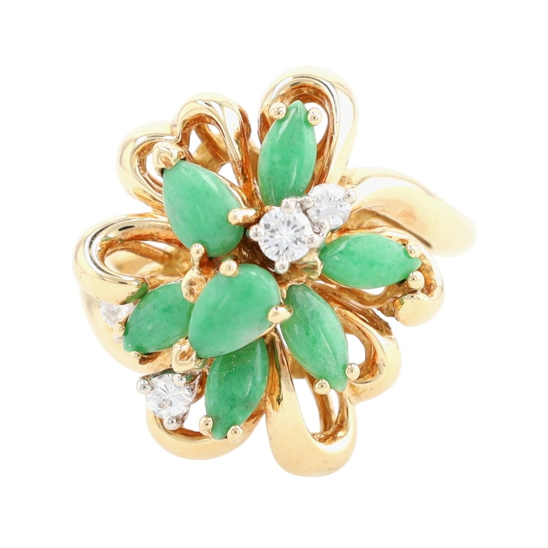 Vintage 18K Gold Multi-Stone Bow Ring Sz 7.5 (1 of 6)