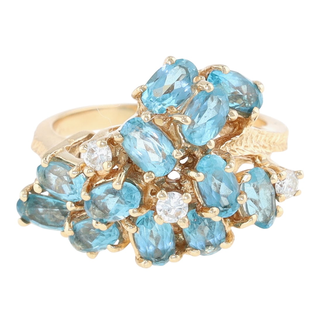 CTD 14K Multi-Stone Cluster Ring Sz 7 (1 of 6)