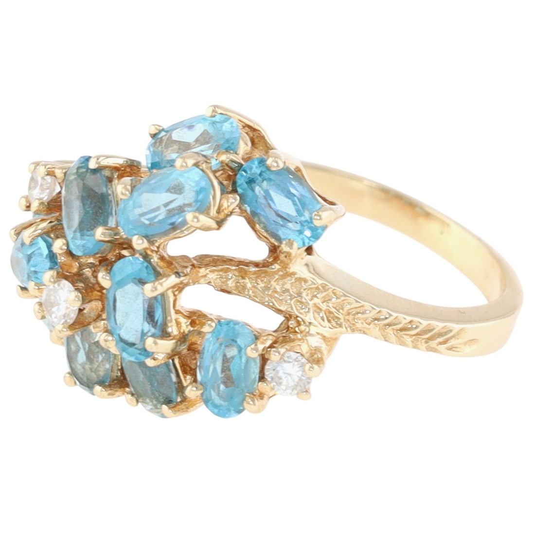 CTD 14K Multi-Stone Cluster Ring Sz 7 - 2