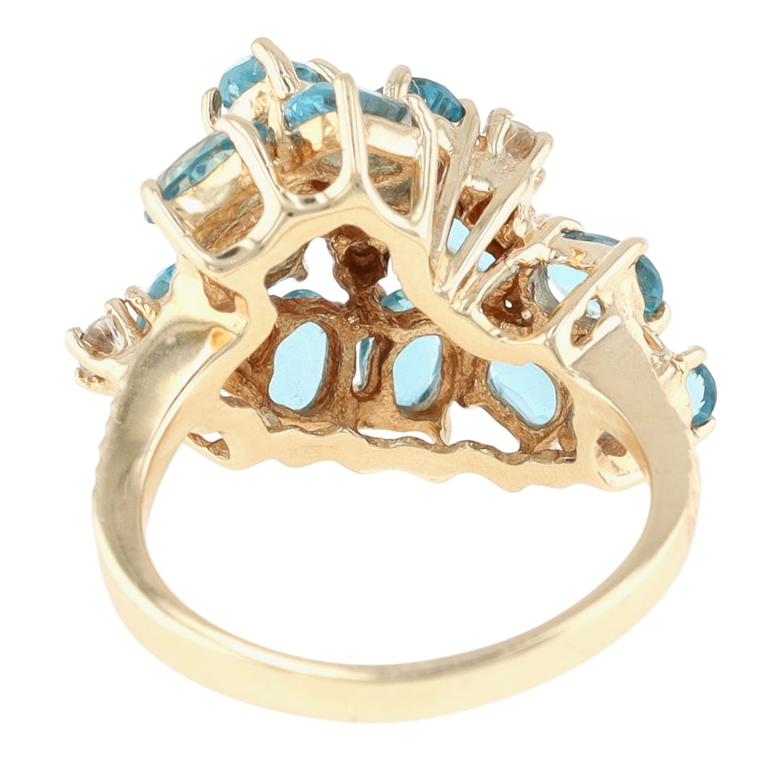 CTD 14K Multi-Stone Cluster Ring Sz 7 - 3