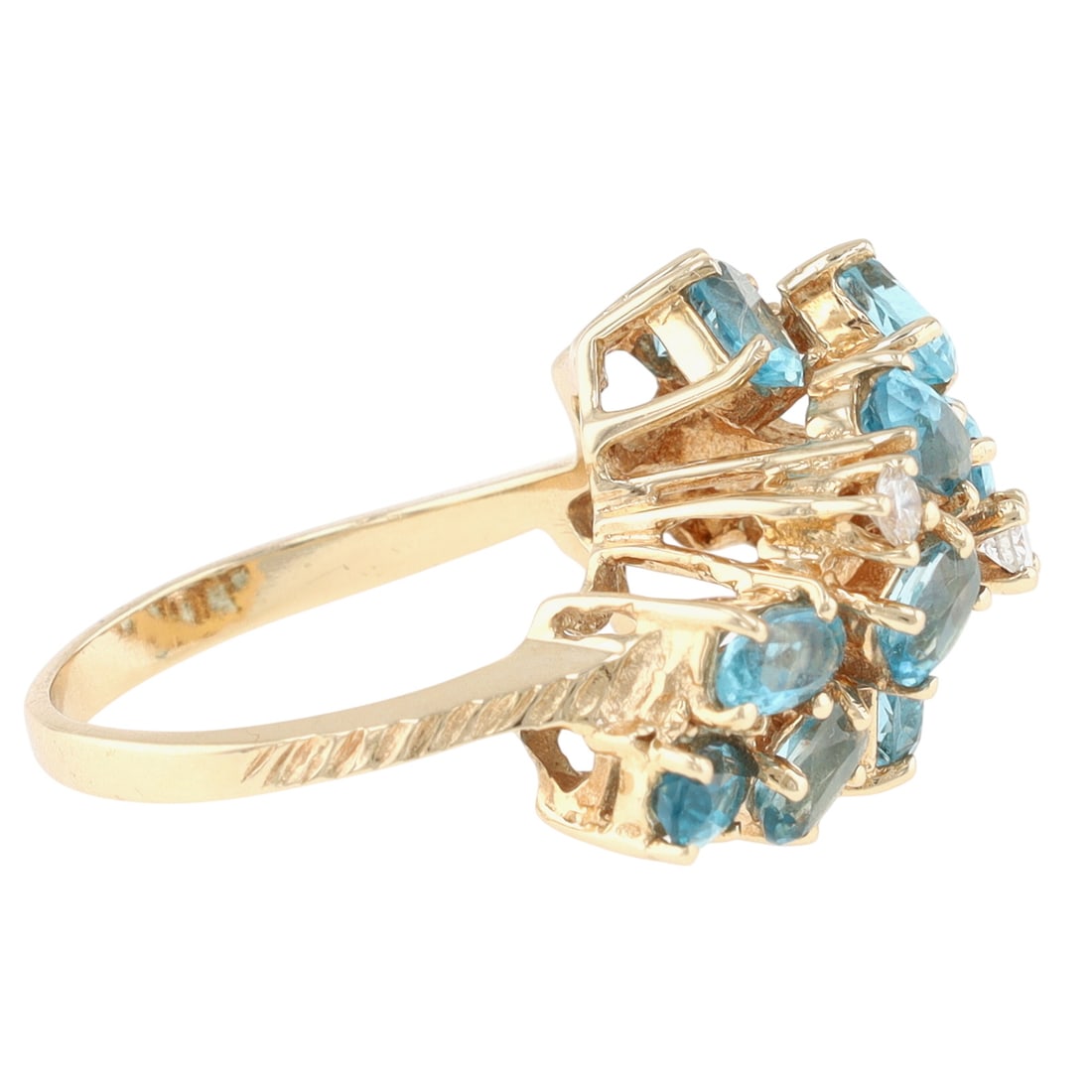 CTD 14K Multi-Stone Cluster Ring Sz 7 - 4