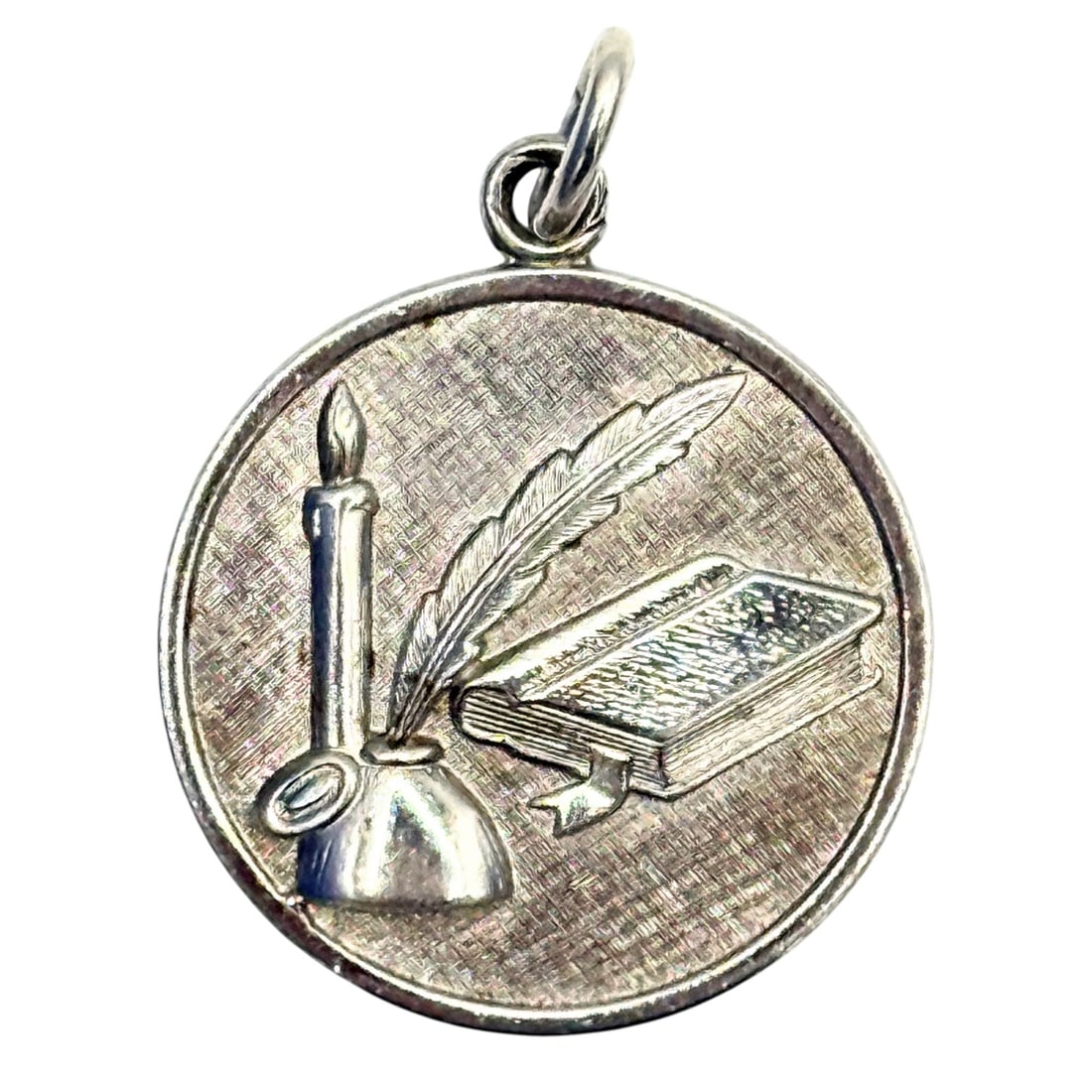 Wells Sterling Candle Ink Bottle And Book Charm 6.5g: Wells Sterling Candle ink bottle and book charm 6.5g