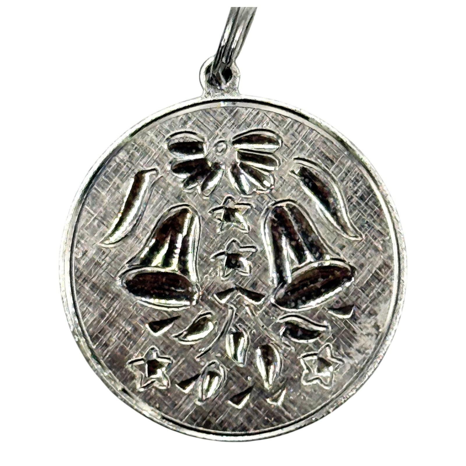 Sterling Etched Christmas Bells Charm 4g: ELA Sterling Etched Christmas Bells Charm 4g