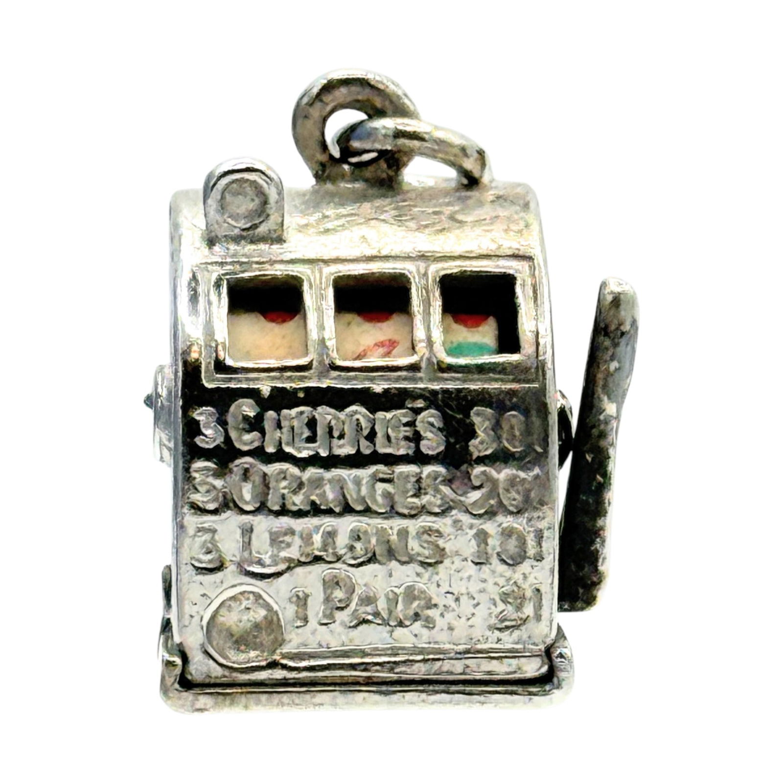 Sterling Working Slot Machine Charm 5.2g: Sterling Working Slot Machine Charm 5.2g