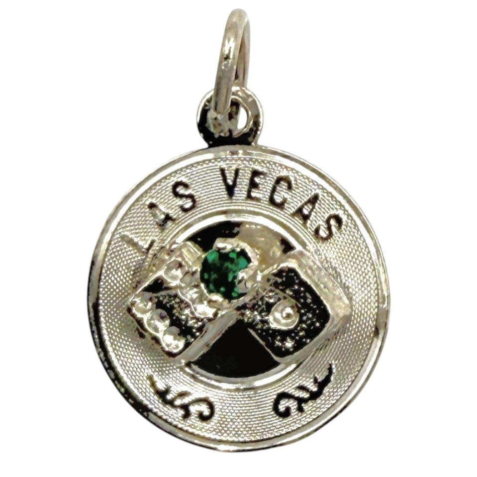 Crea Sterling Las Vegas Dice With Green Rhinestones 1.6g: Crea Sterling Las Vegas Dice with Green Rhinestones 1.6g