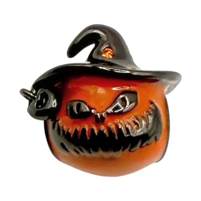 Sterling Jack-o-Lantern With Witch Hat Charm 2g (1 of 4)