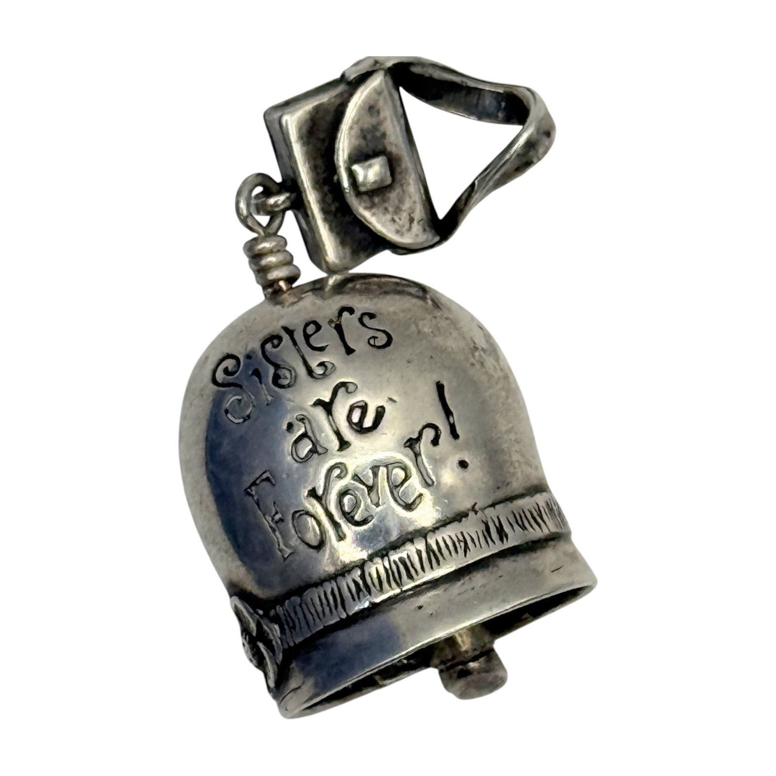 Sterling Sisters Are Forever Bell And Purse Charm 12.6g: Sterling Sisters are Forever bell and purse charm 12.6g