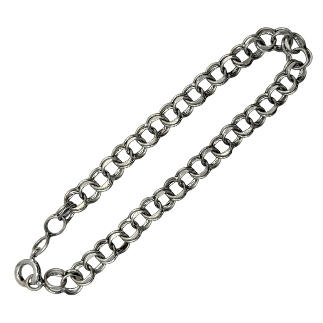 Sterling Double Curb Chain Bracelet 6.2g (1 of 3)
