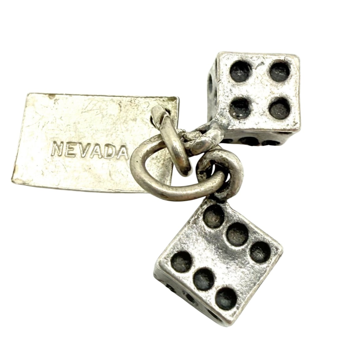 Sterling By Bell Nevada Lucky Dice Charm 3.2g: Sterling by bell nevada lucky dice charm 3.2g