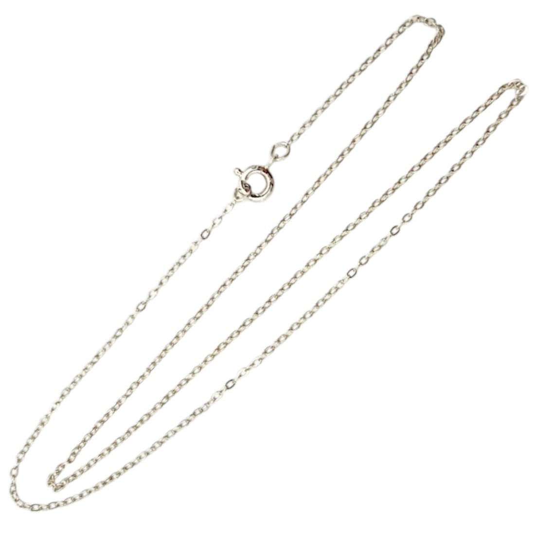 Sterling Flat Oval Cable Chain Necklace .9g (1 of 4)