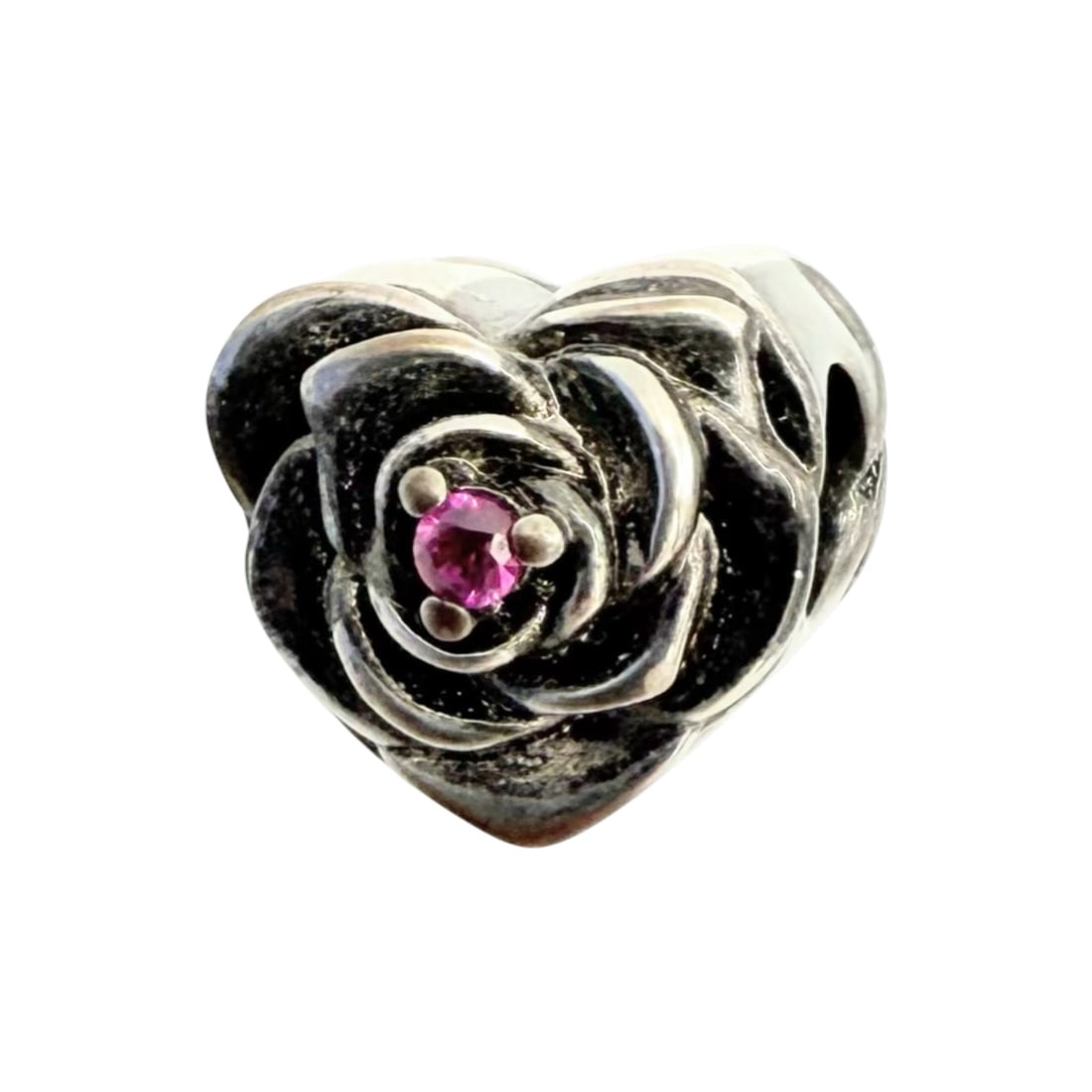 Sterling Ruby Rose Bead Charm 3.2g (1 of 3)
