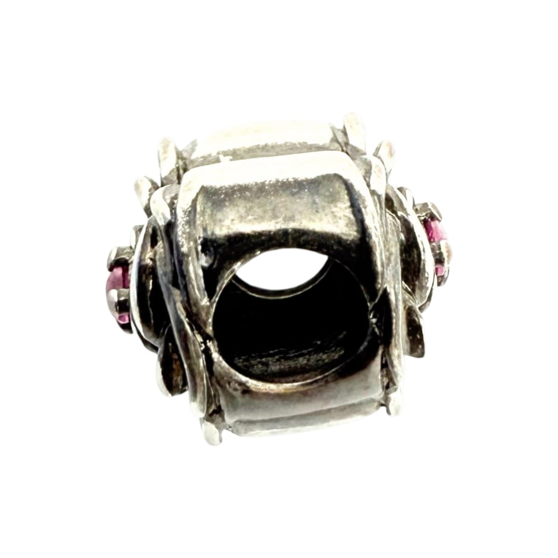 Sterling Ruby Rose Bead Charm 3.2g - 3