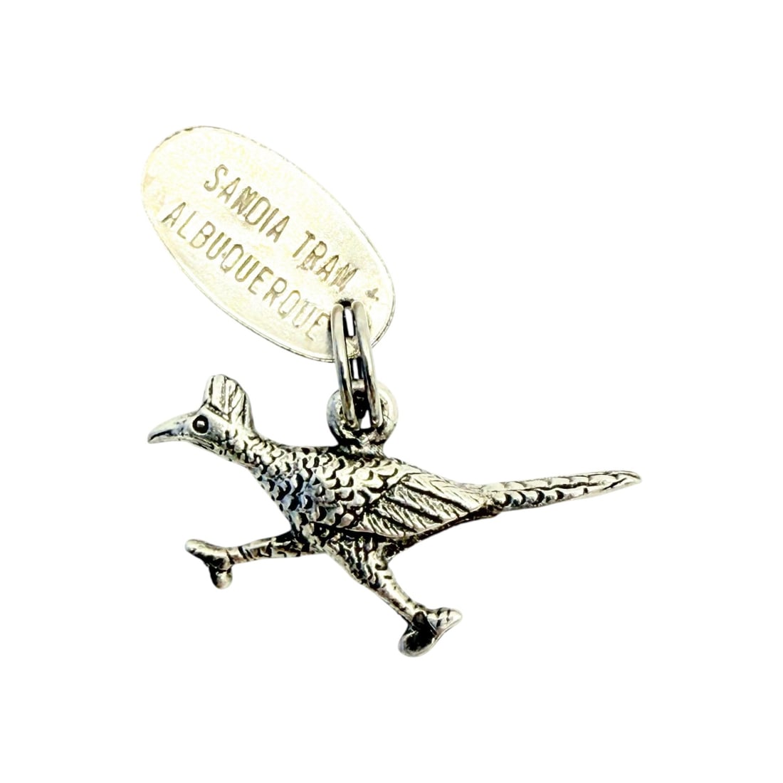 Sterling Plated Roadrunner Sandia Tram Albuquerque Charm 2.4g: Sterling plated Roadrunner Sandia Tram Albuquerque Charm 2.4g