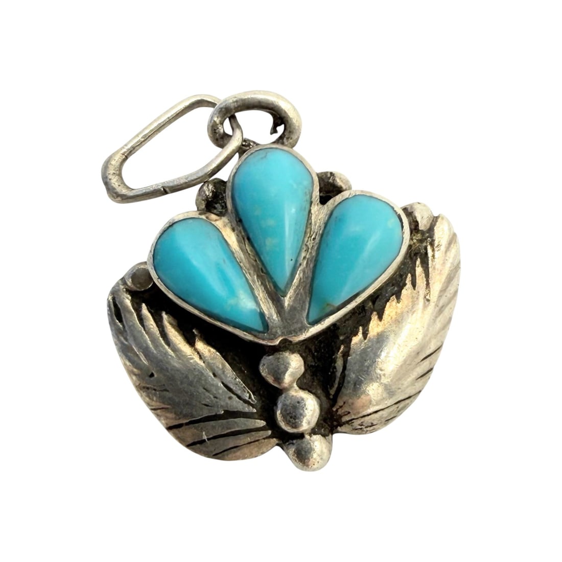 Sterling Native American Turquoise Pendant 1.8g: Sterling Native American Turquoise Pendant 1.8g