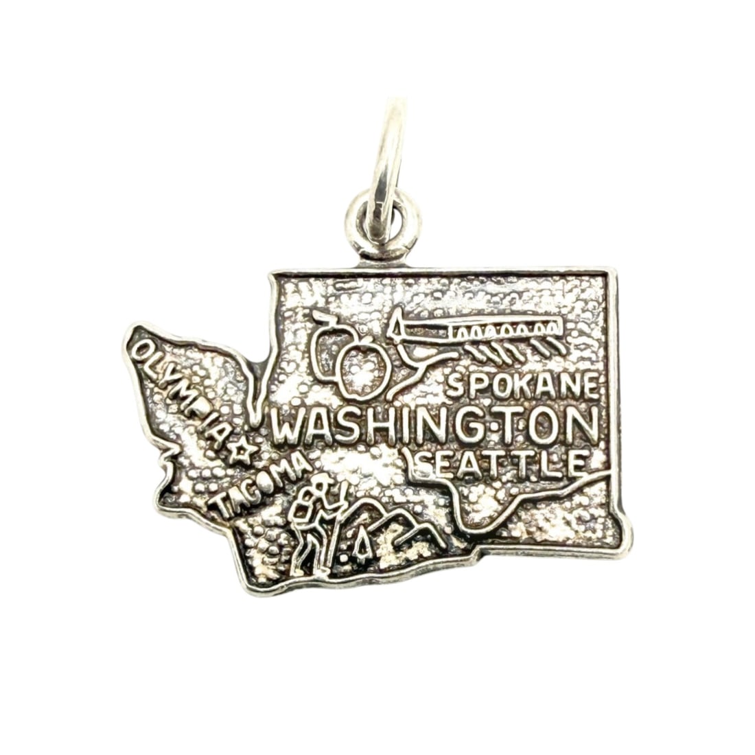 Sterling Washington Seattle Spokane Olympia Tacoma Gate Charm 1.9g: Sterling washington Seattle Spokane Olympia Tacoma Gate Charm 1.9g