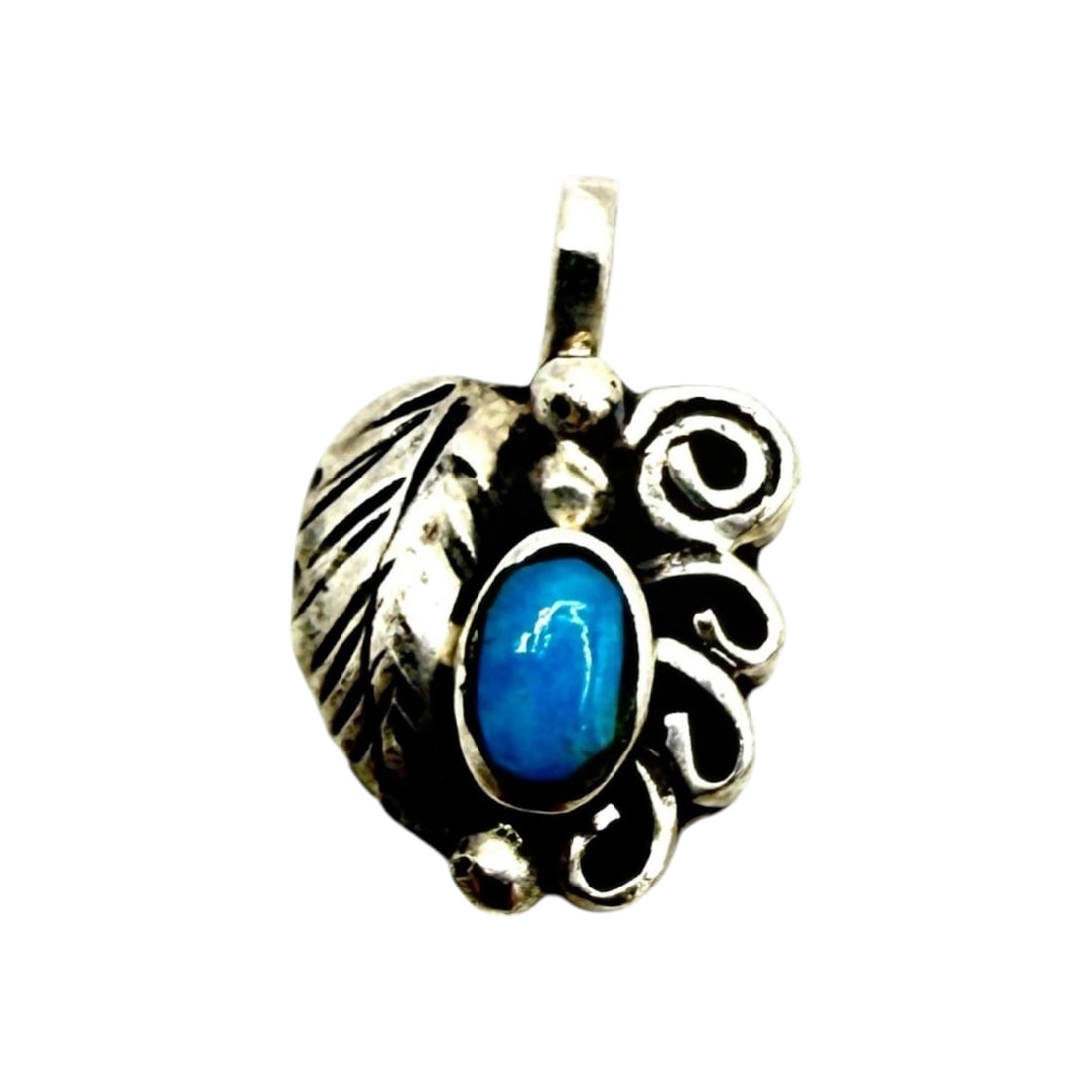 Sterling Turquoise Native American Feather Charm 1g (1 of 3)