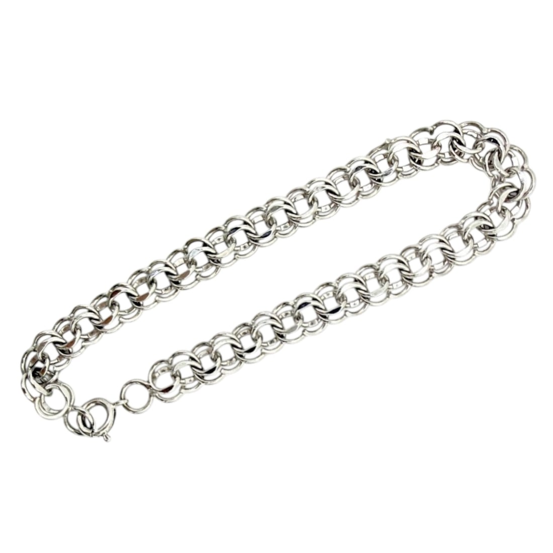 Sterling Double Link Charm Bracelet 8.2g (1 of 3)