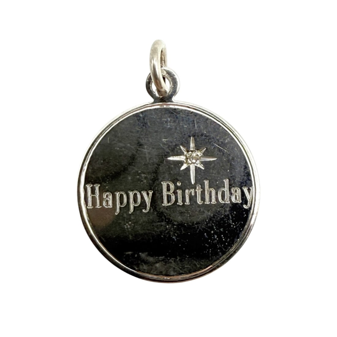 Sterling Happy Birthday Disc Charm 2.1g: Sterling Happy Birthday Mart & Chris Disc Charm 2.1g