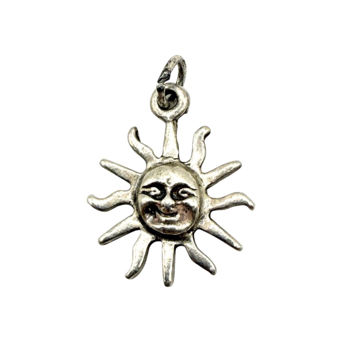 Sterling Smiling Sun Charm Pendant 1.8g: Sterling Smiling Sun Charm Pendant 1.8g