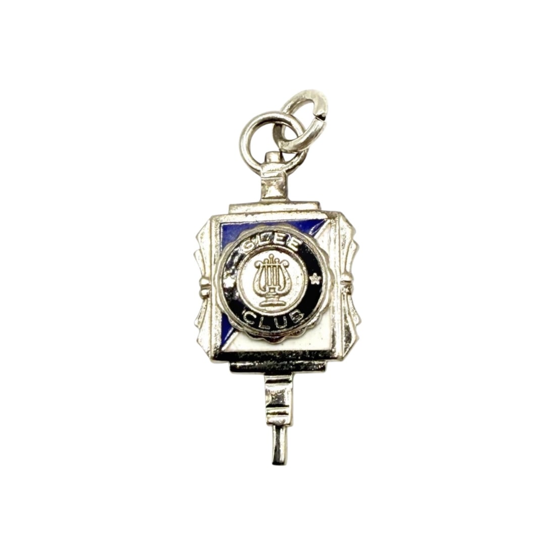 Sterling Enamel Glee Club Charm 4.1g: Sterling Blue White Black Enamel Glee Club Charm 4.1g