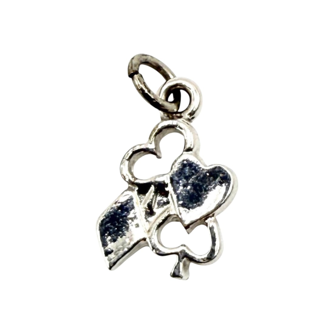 Sterling Playing Cards Heart Club Diamond Spade Charm .8g: Sterling Playing Cards Heart Club Diamond Spade Charm .8g